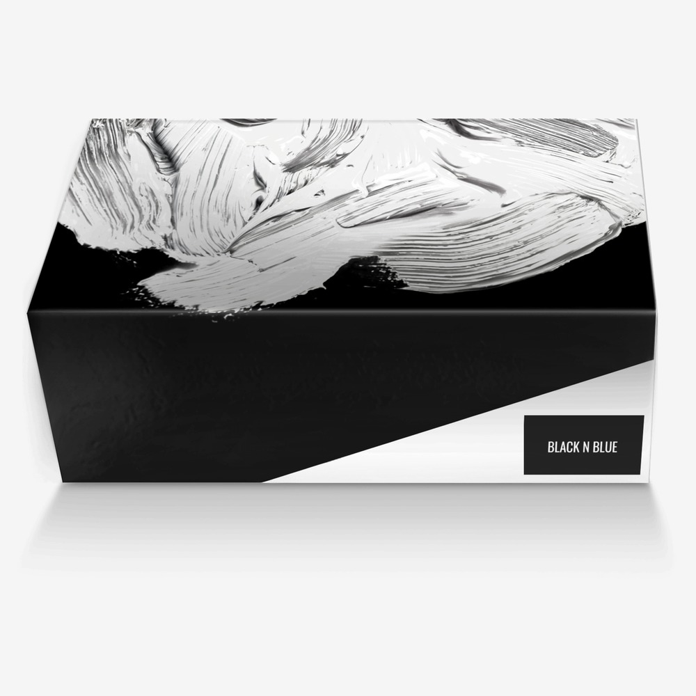 Black n Blue custom made in Italy shoes by Patrick Smith | Box view
