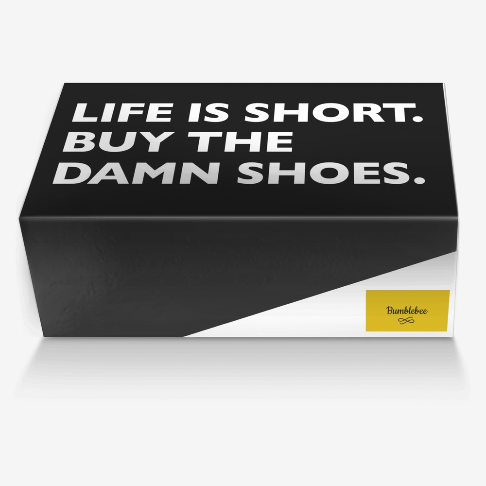 Bumblebee custom made in Italy shoes by Jonathon Pyanowski | Box view