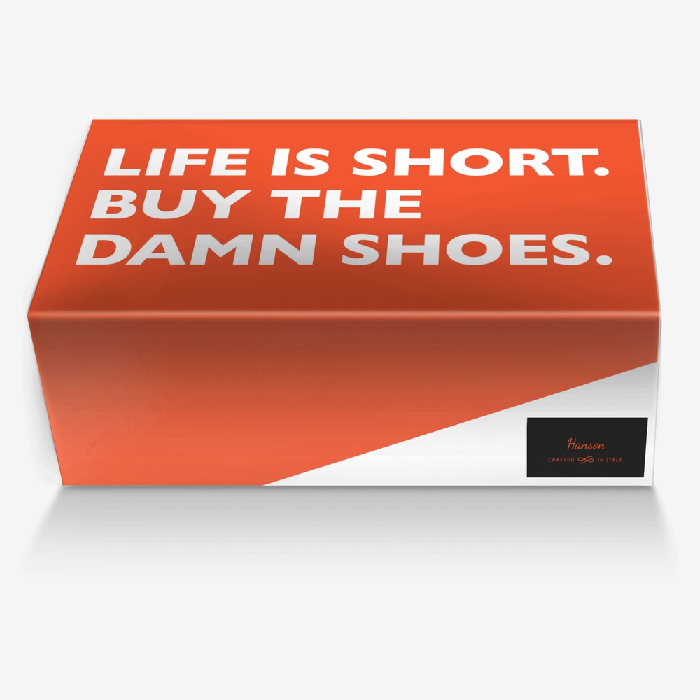 Hanson custom made in Italy shoes by Hannah Johnson | Box view