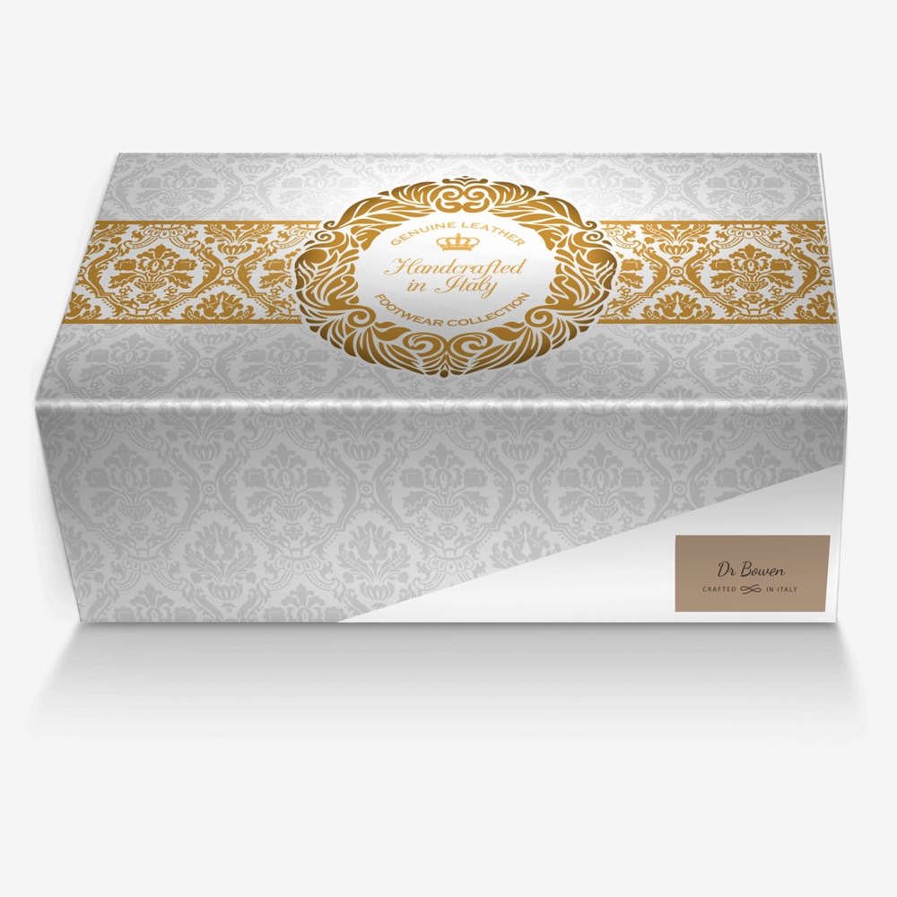 Dr Bowen custom made in Italy shoes by Zenobia Bowen | Box view