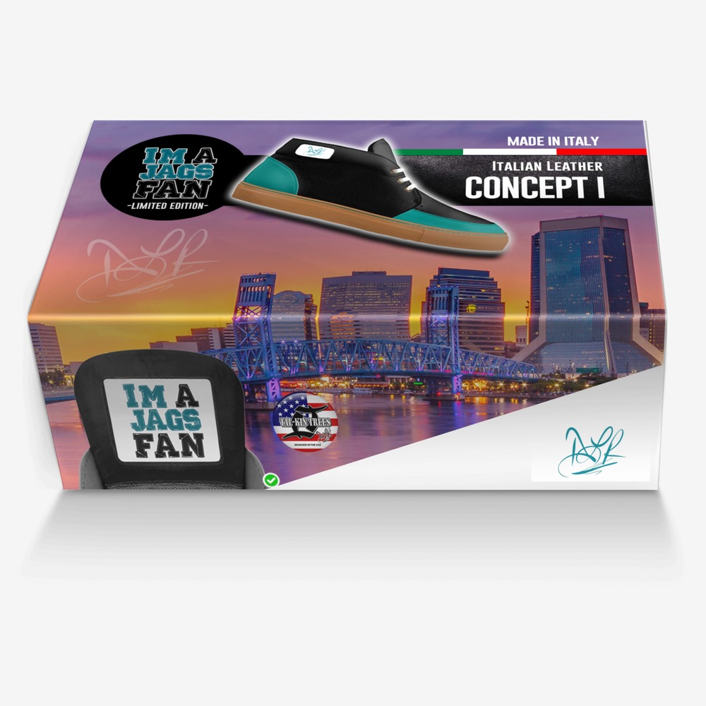 JAGS FAN CONCEPT 1 custom made in Italy shoes by David Robinson | Box view