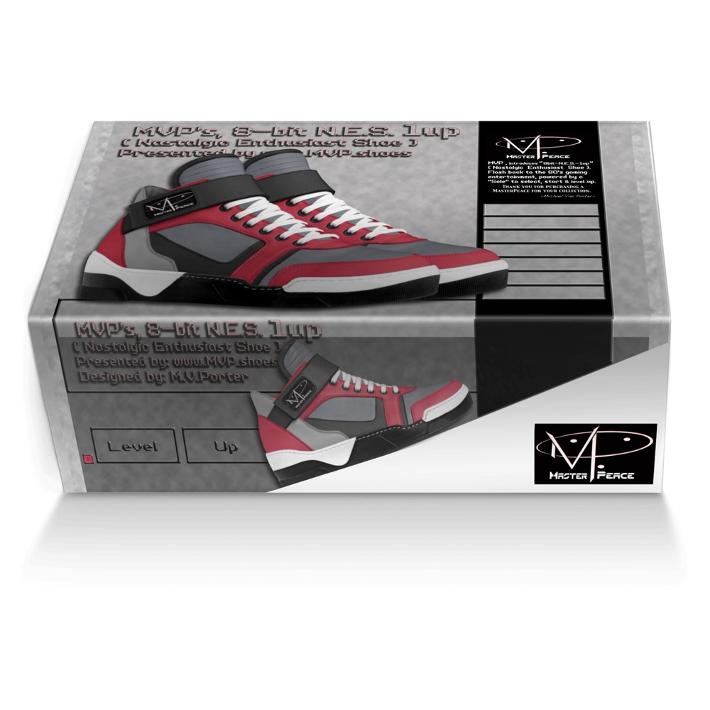 8Bit -N.E.S.- 1-UP custom made shoe box 8Bit -N.E.S.- 1-UP artisan made in Italy shoes by Michael Porter