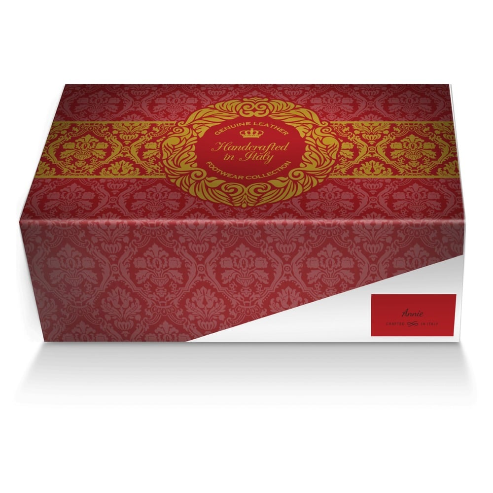 Annie custom made shoe box Annie artisan made in Italy shoes by Frankie Bellamy