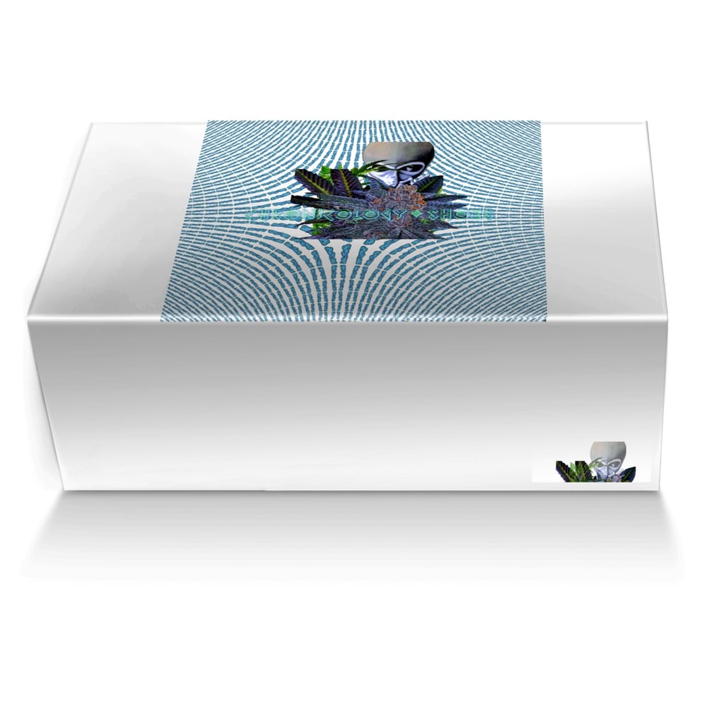 Blue Alien custom made shoe box Blue Alien artisan made in Italy shoes by Indigo Blues Ways