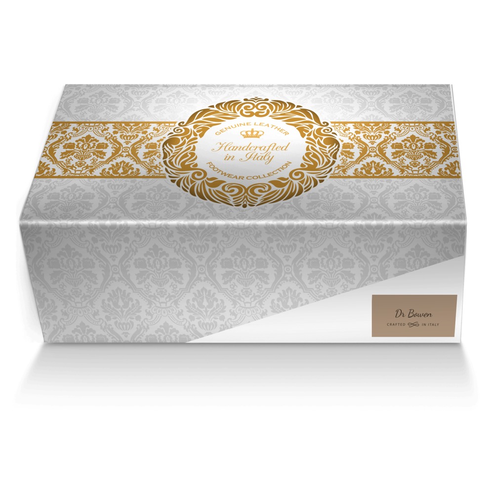 Dr Bowen custom made shoe box Dr Bowen artisan made in Italy shoes by Zenobia Bowen