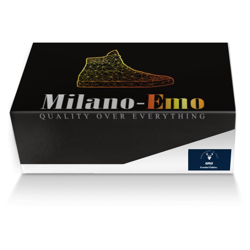 emo custom made shoe box emo artisan made in Italy shoes by Morris Scales