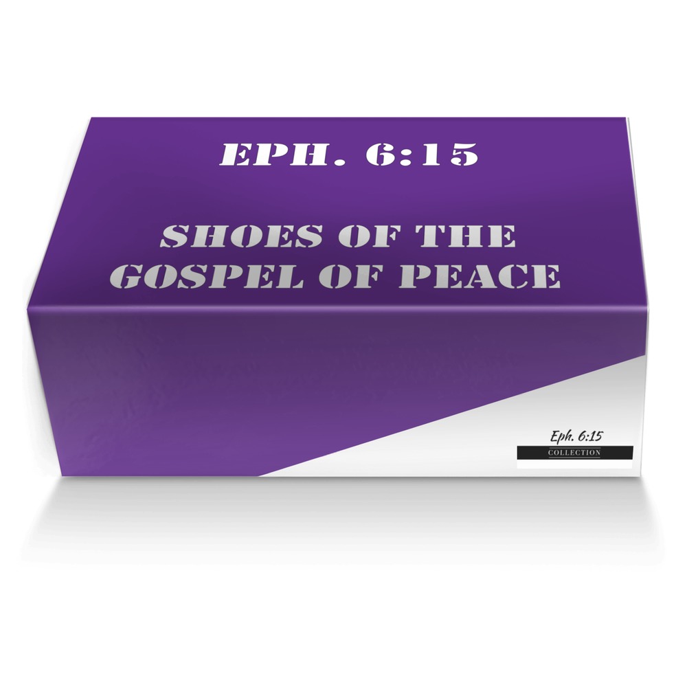 Eph. 6:15 custom made shoe box Eph. 6:15 artisan made in Italy shoes by Dr. Heshimu Issah