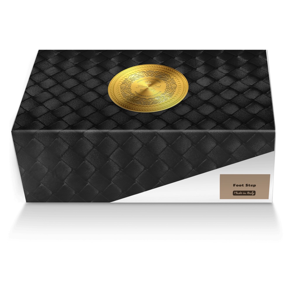 Foot Step custom made shoe box Foot Step artisan made in Italy shoes by Nabil Raiyan