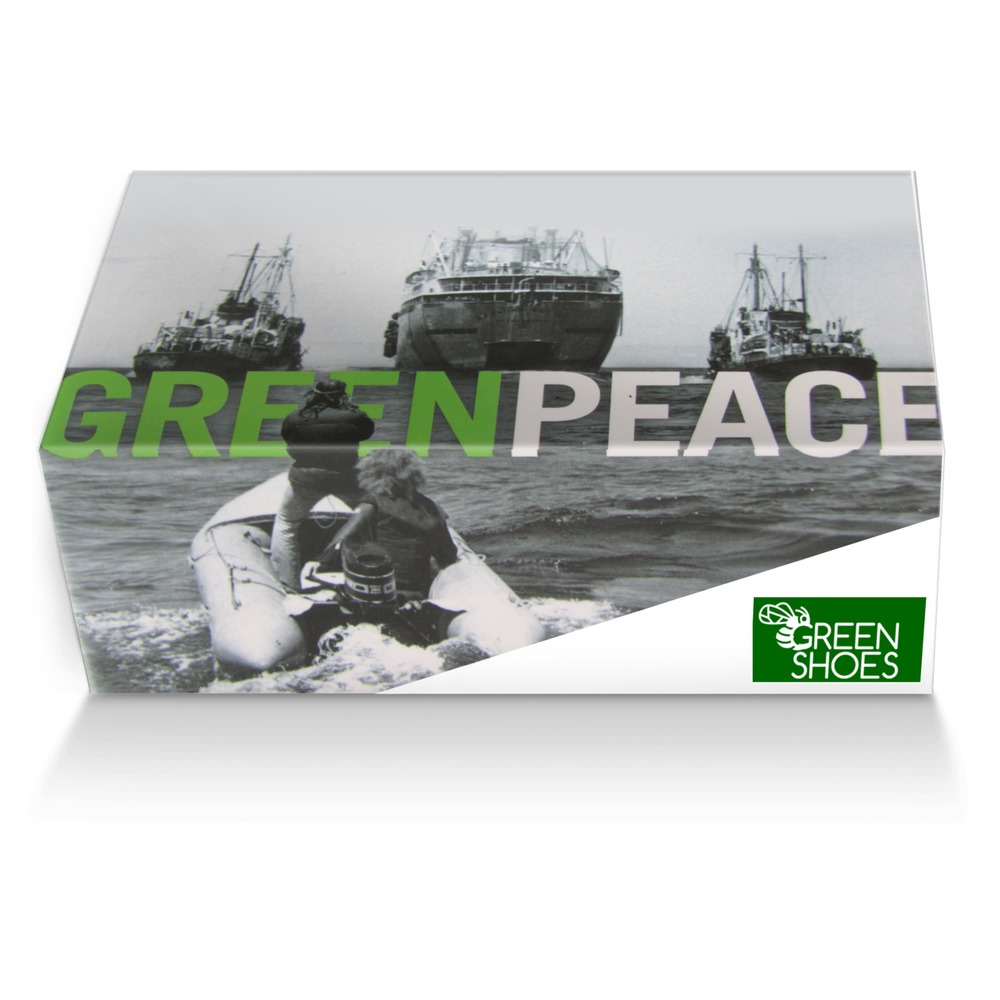 GREENPEACE custom made shoe box GREENPEACE artisan made in Italy shoes by Agency Aliveshoes