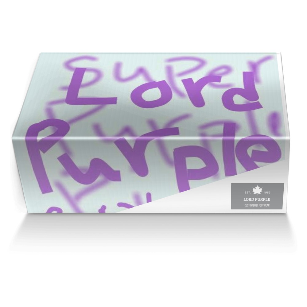 LORD PURPLE custom made shoe box LORD PURPLE artisan made in Italy shoes by Raphael Goins