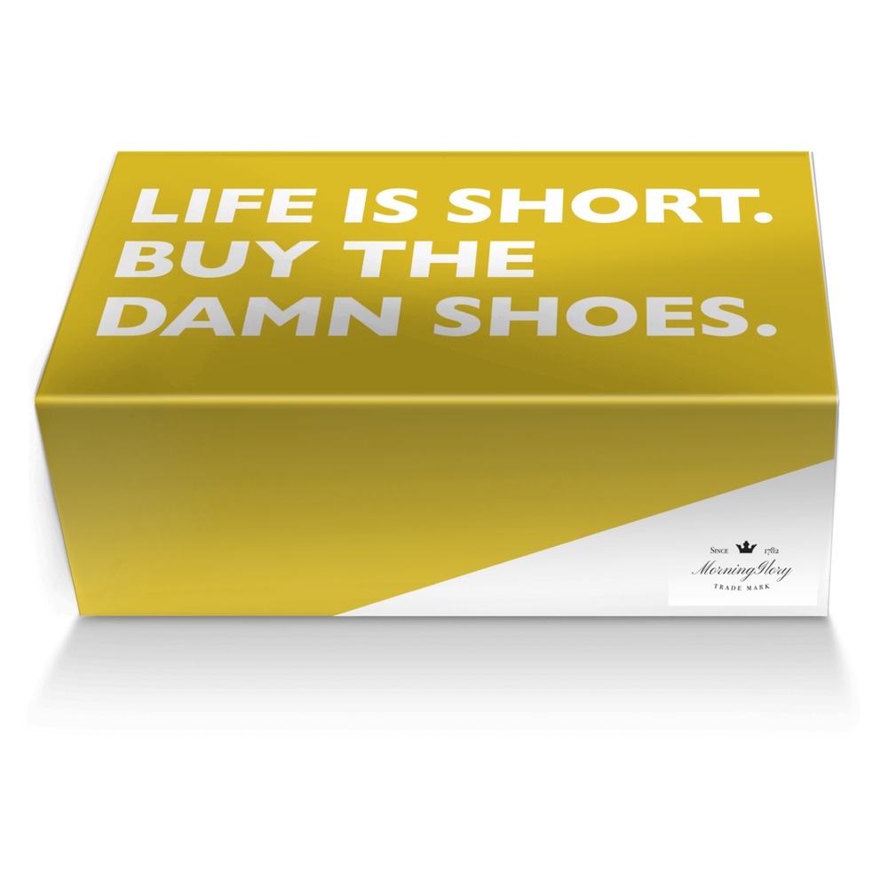 MorningGlory custom made shoe box MorningGlory artisan made in Italy shoes by Cal Sherwood