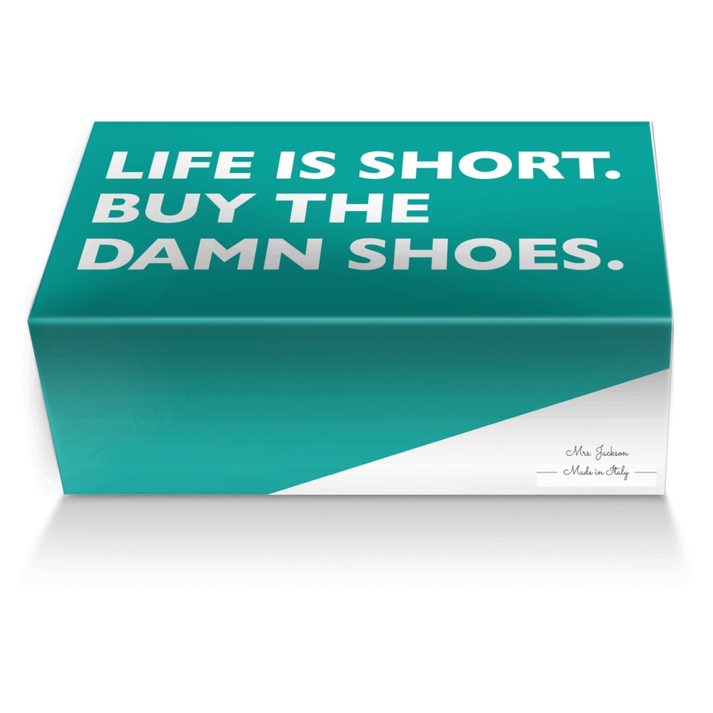 Mrs.Jackson custom made shoe box Mrs.Jackson artisan made in Italy shoes by Richard Jackson