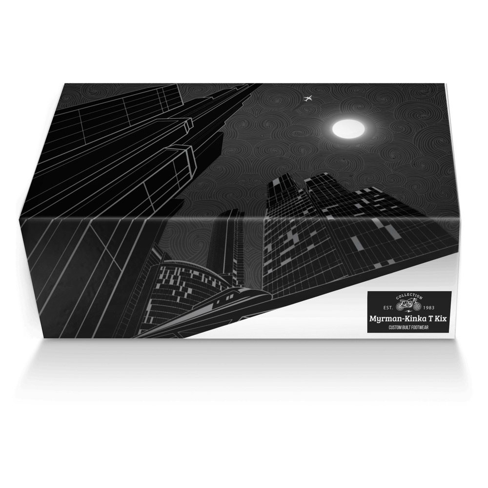 Myrman-Kinka T Kix custom made shoe box Myrman-Kinka T Kix artisan made in Italy shoes by Kinka T Kix