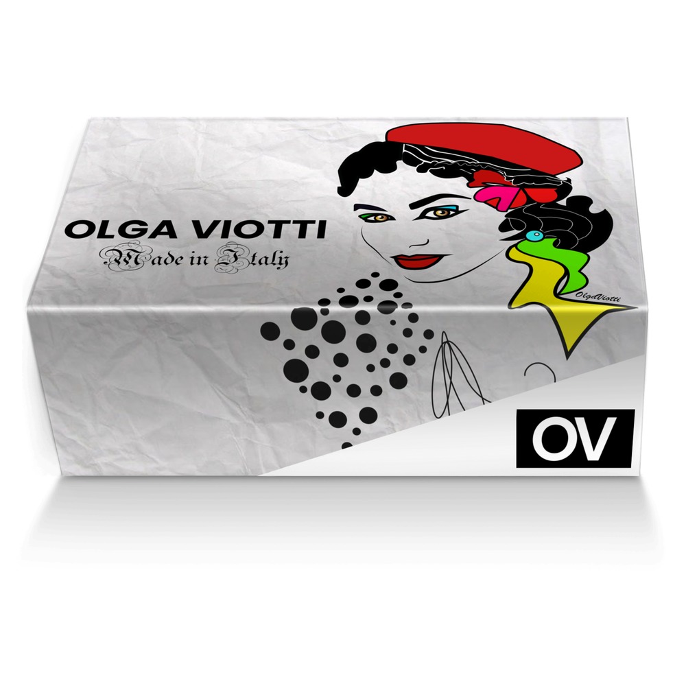 OLGA VIOTTI OV custom made shoe box OLGA VIOTTI OV artisan made in Italy shoes by Olga Viotti