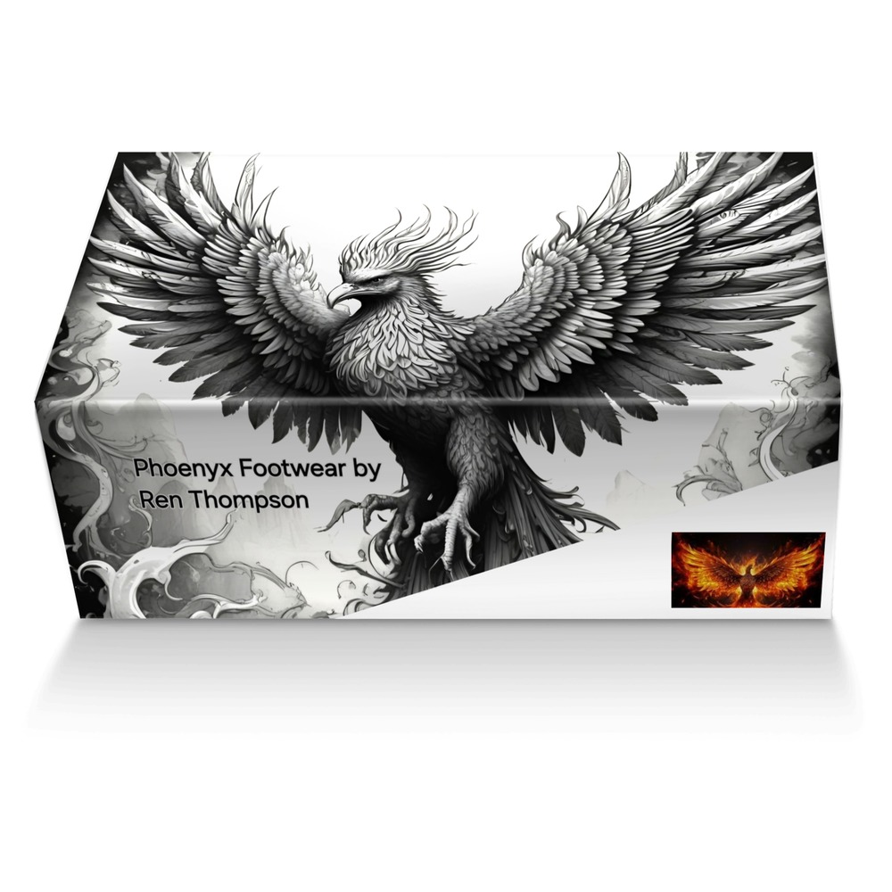 Phoenyx Footwear custom made shoe box Phoenyx Footwear artisan made in Italy shoes by Ren Thompson