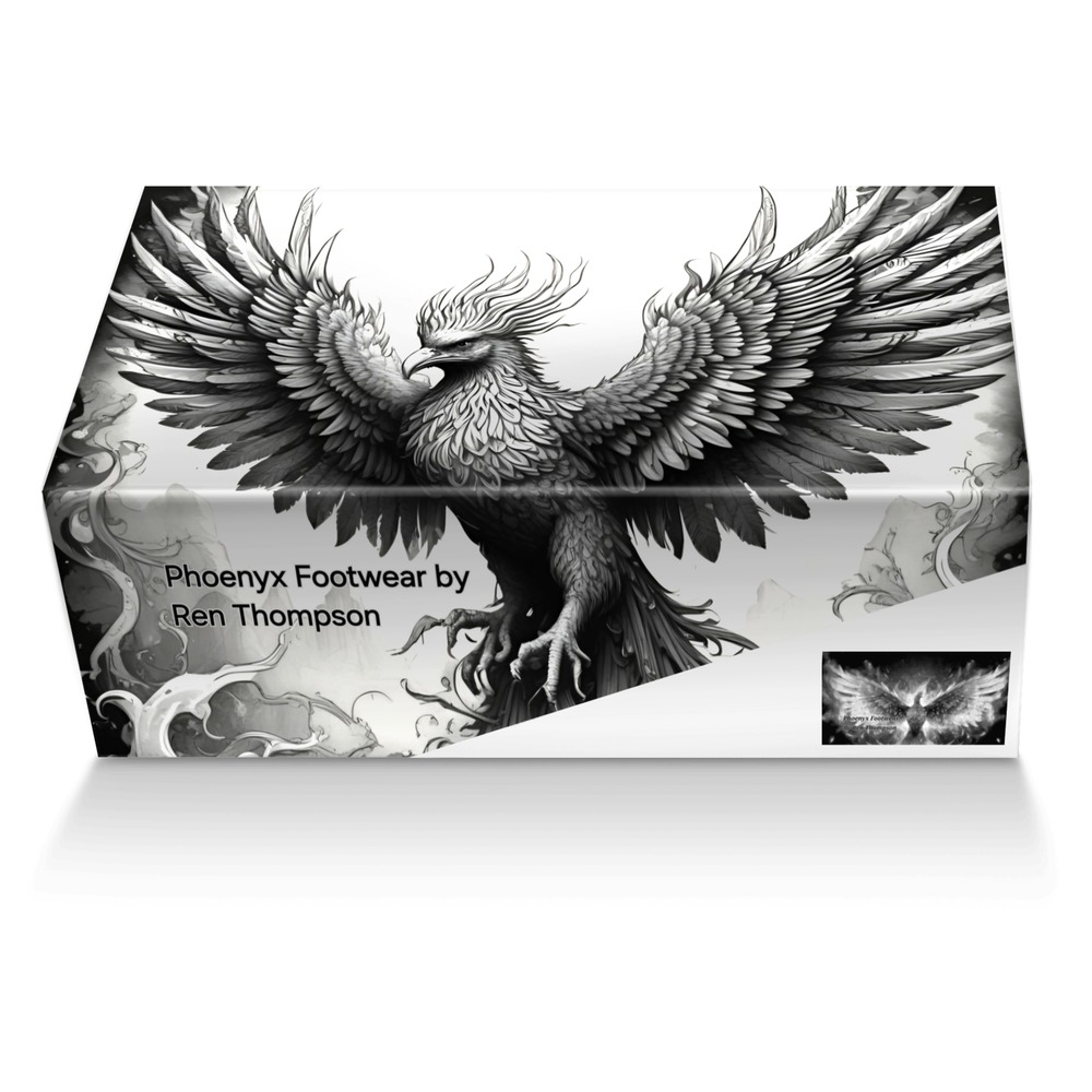 Phoenyx Footwear custom made shoe box Phoenyx Footwear artisan made in Italy shoes by Ren Thompson