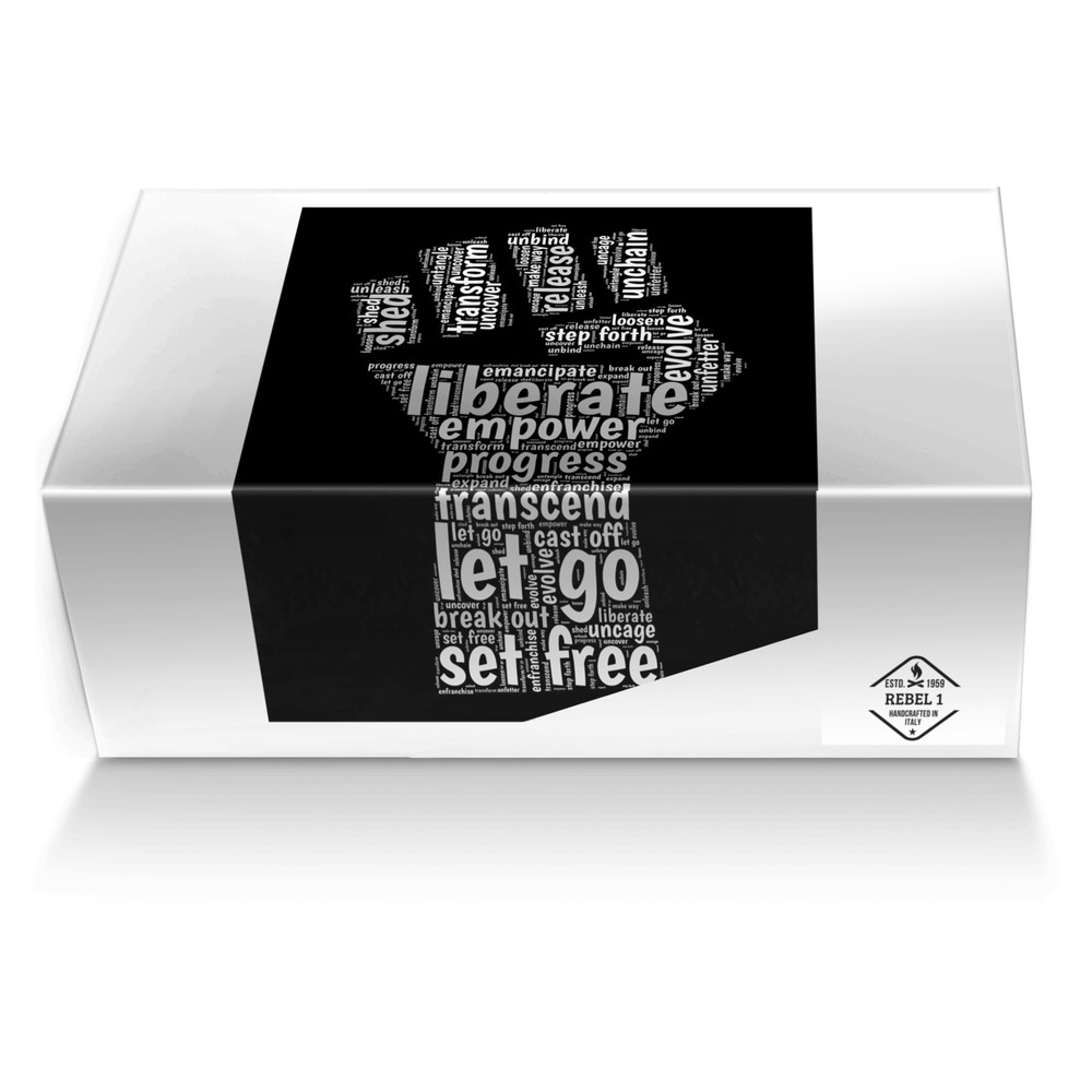 REBEL 1 custom made shoe box REBEL 1 artisan made in Italy shoes by Patrice Tankard