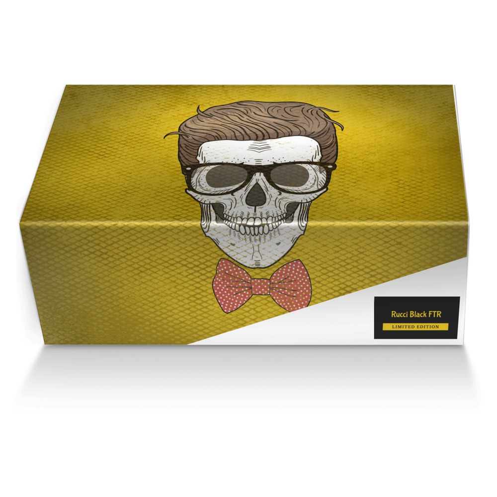 Rucci Black FTR custom made shoe box Rucci Black FTR artisan made in Italy shoes by Heracio Valentino Dillingham