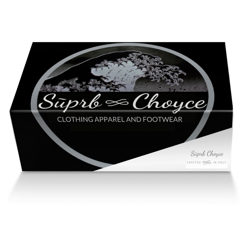Sūprb Choyce custom made shoe box Sūprb Choyce artisan made in Italy shoes by Omari Choyce
