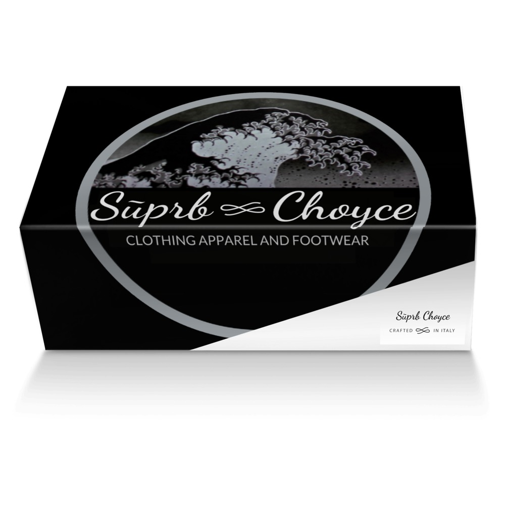 Sūprb Choyce custom made shoe box Sūprb Choyce artisan made in Italy shoes by Omari Choyce