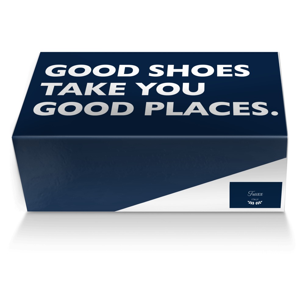 Traxx custom made shoe box Traxx artisan made in Italy shoes by Jerome Robotham