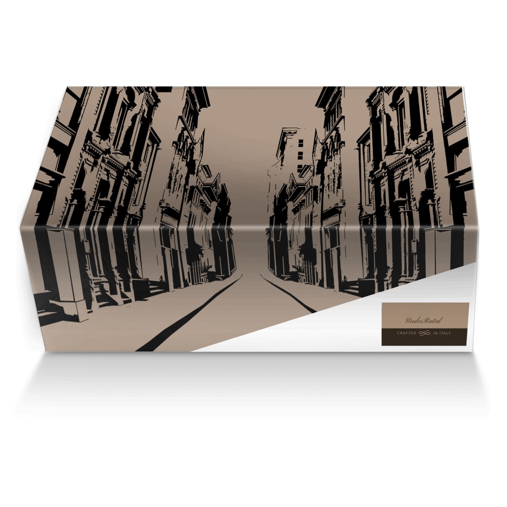 UnderRated custom made shoe box UnderRated artisan made in Italy shoes by Underrated Denim