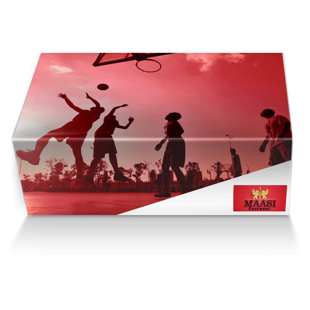 Red & Black custom made shoe box Red & Black artisan made in Italy shoes by Maasi Smith