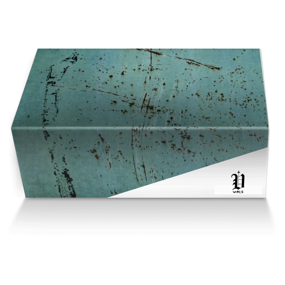 vics vintage blue custom made shoe box vics vintage blue artisan made in Italy shoes by Brayden Murphy