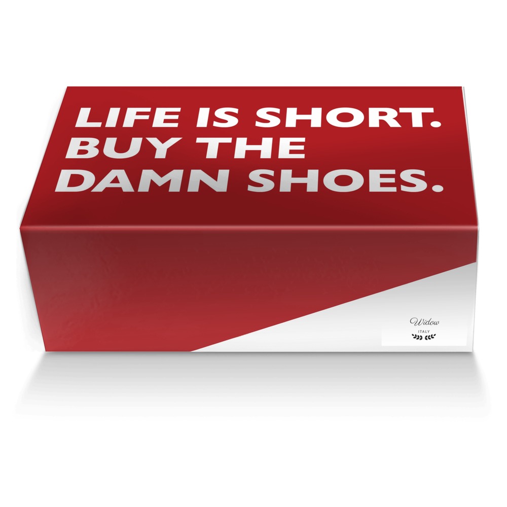 Widow custom made shoe box Widow artisan made in Italy shoes by Carmella Bleu