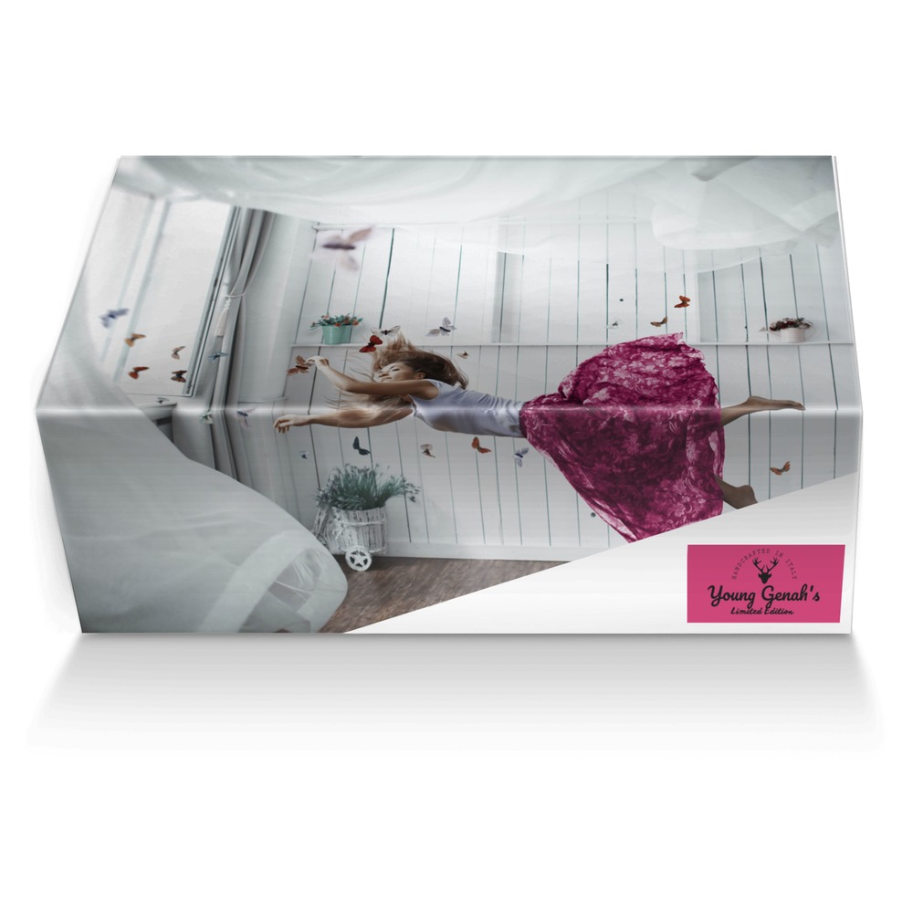 Young Genah's custom made shoe box Young Genah's artisan made in Italy shoes by Krishain Allen