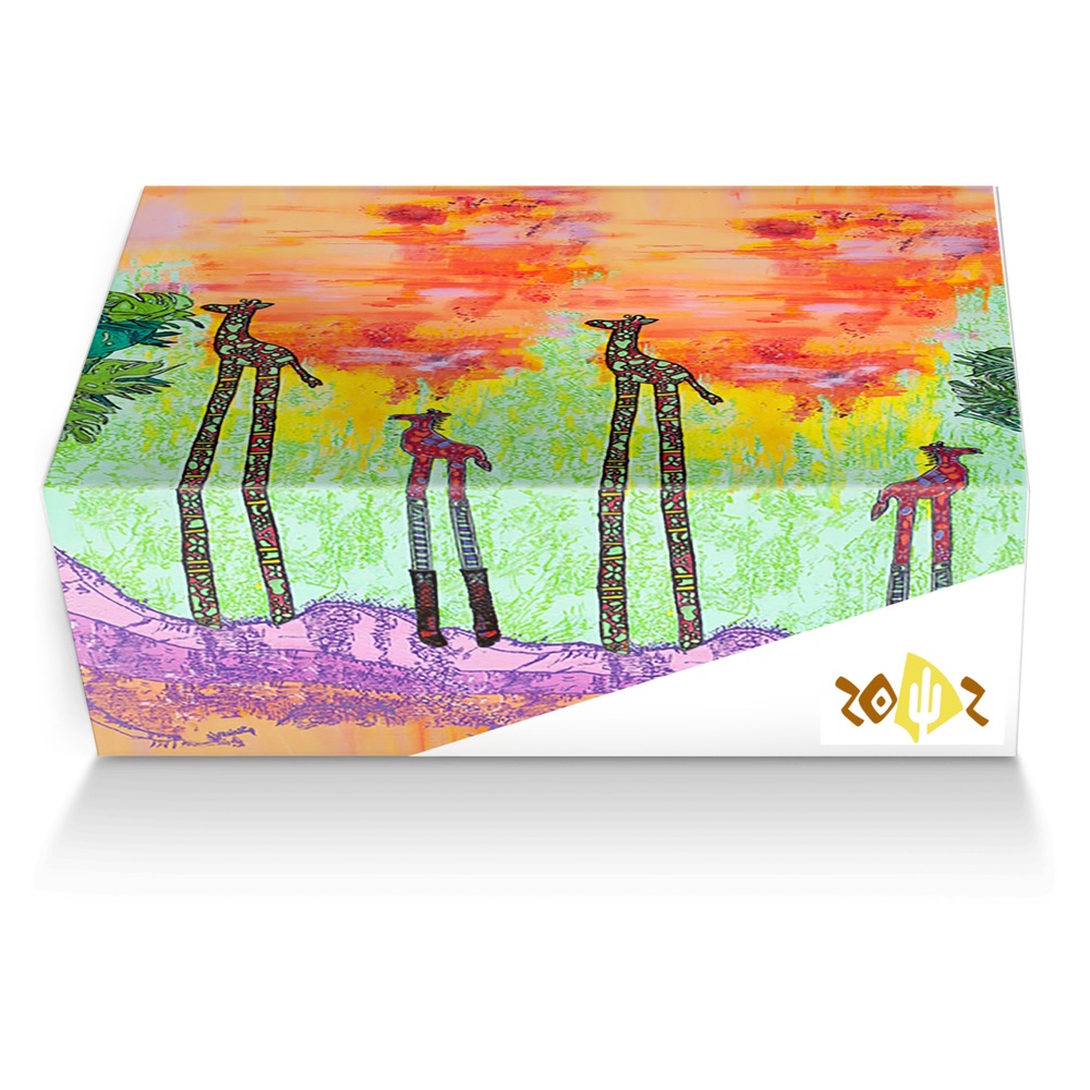 ZOYZ "Sunset Beauties" custom made shoe box ZOYZ "Sunset Beauties" artisan made in Italy shoes by Zoya Kraus