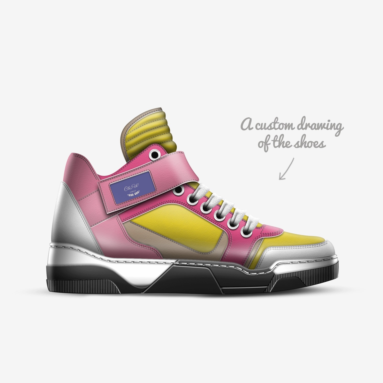 C&W custom made in Italy shoes by Brenda Clay | Sketch view