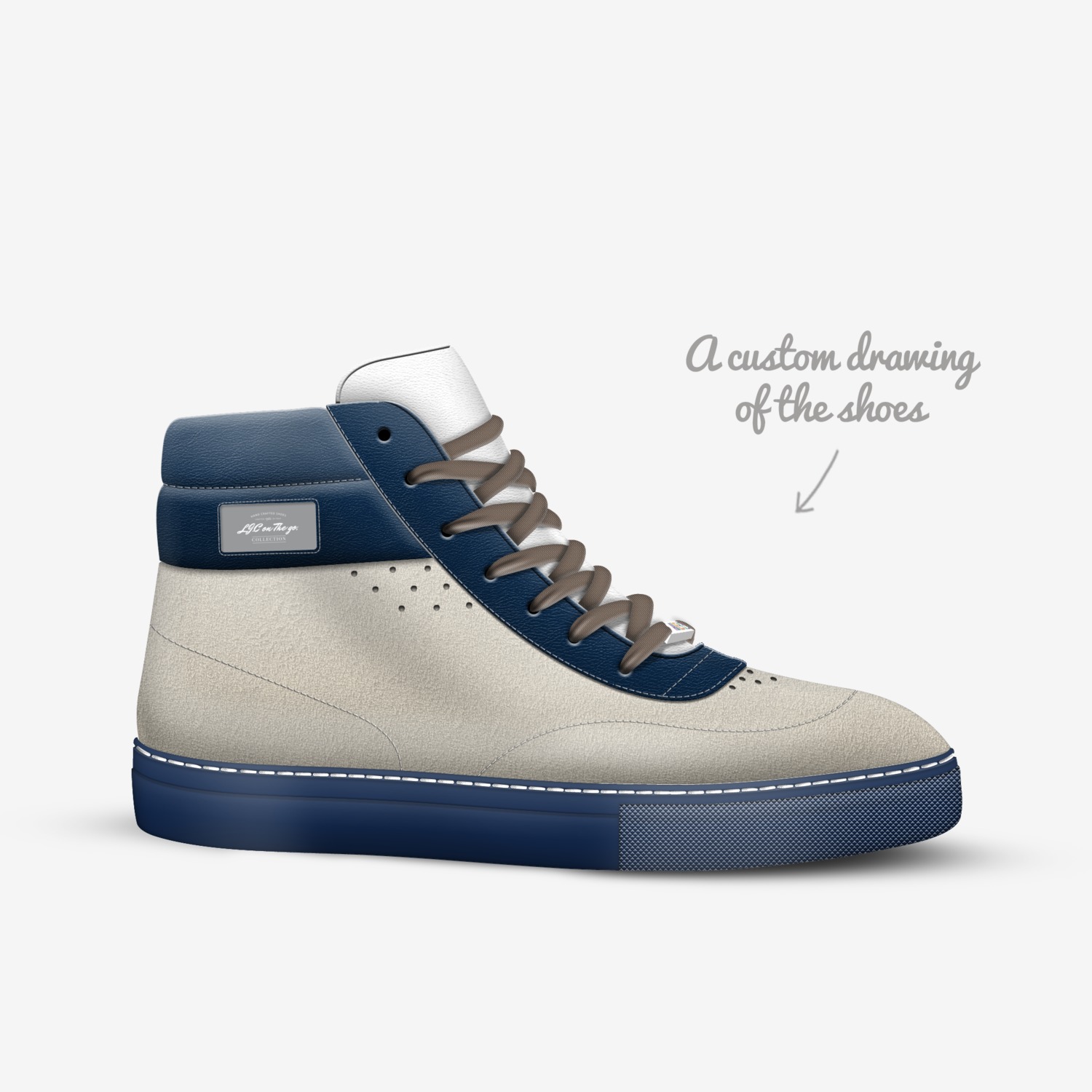 L.J.C on The go. custom made in Italy shoes by Louis Cotton | Sketch view