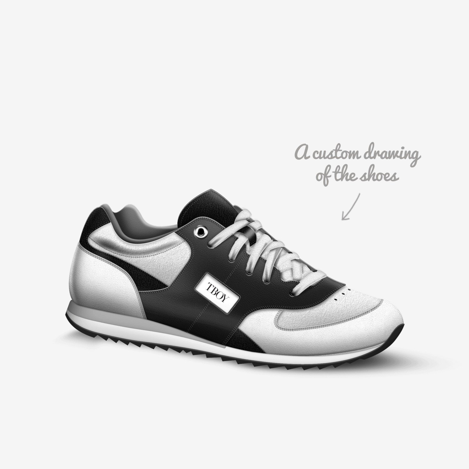 TBOY custom made in Italy shoes by Sian Flanagan | Sketch view