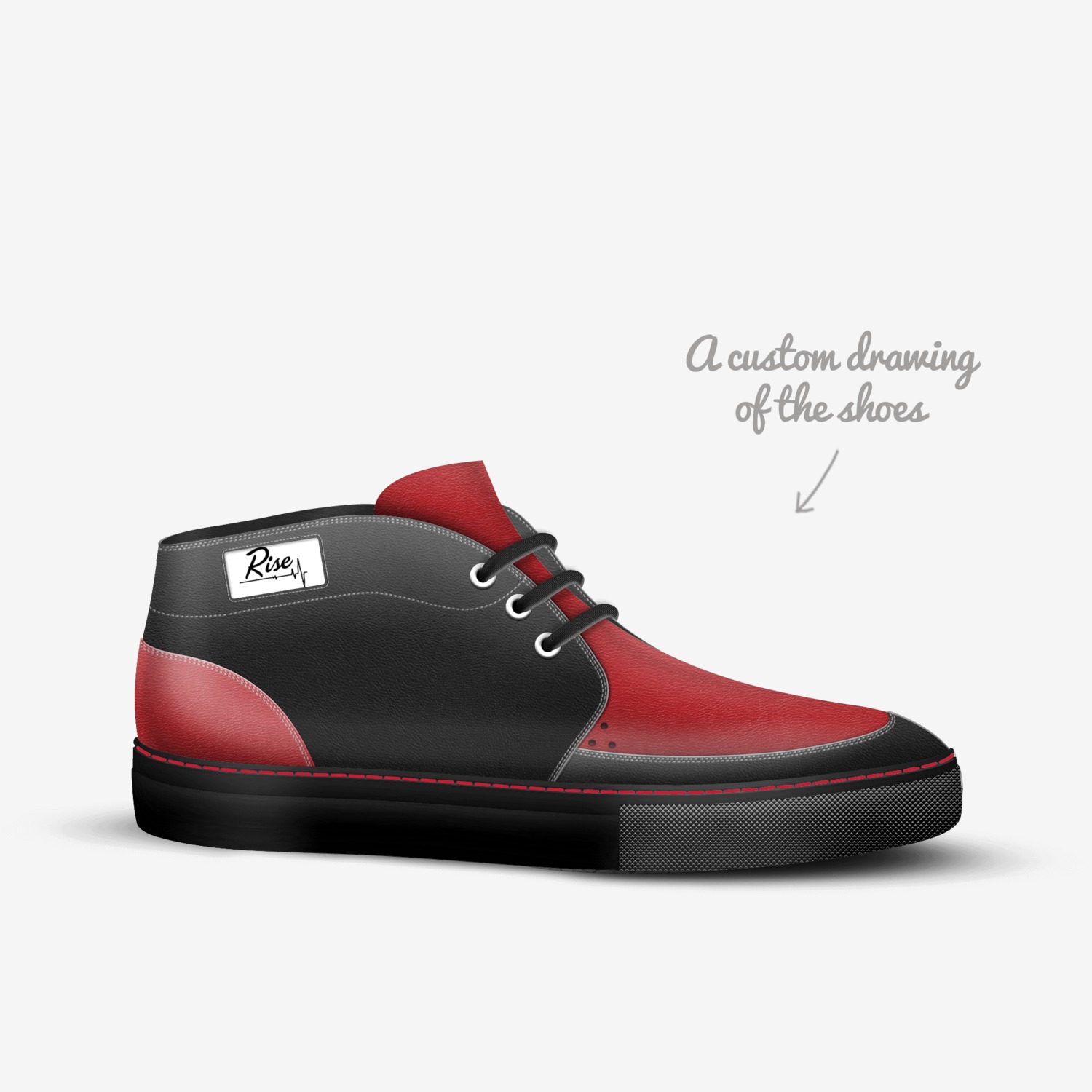 Lifeline shoes custom made in Italy shoes by Dwayne Lopes | Sketch view
