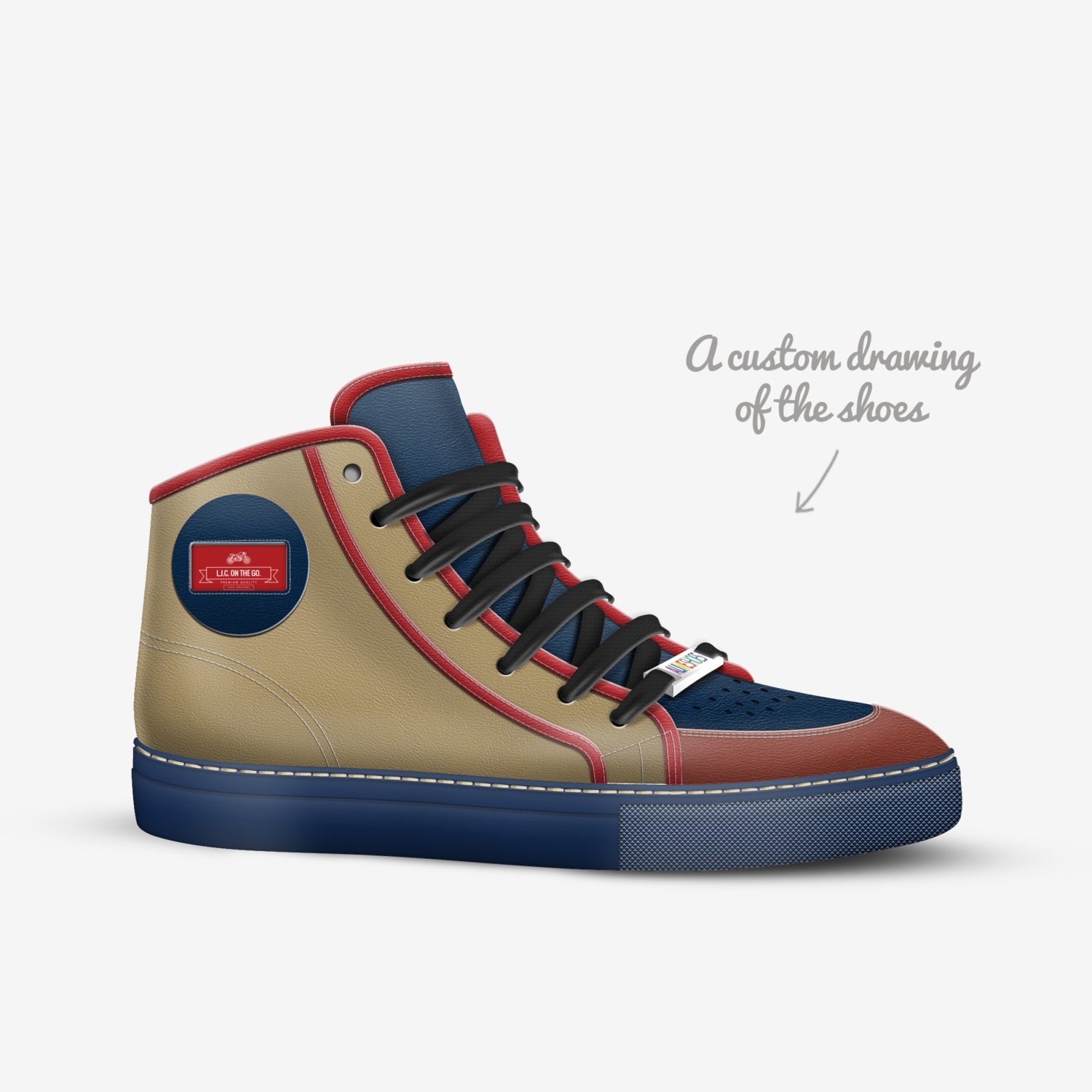 L.J.C. on The Go. custom made in Italy shoes by Louis Cotton | Sketch view