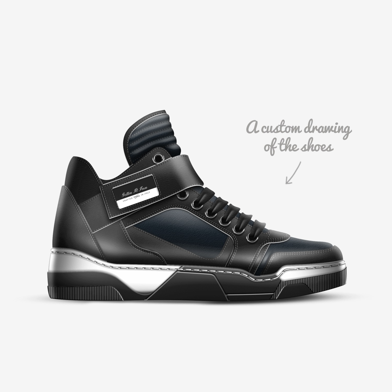 Gettin It Inn custom made in Italy shoes by Alonzo Matthew Johnson | Sketch view