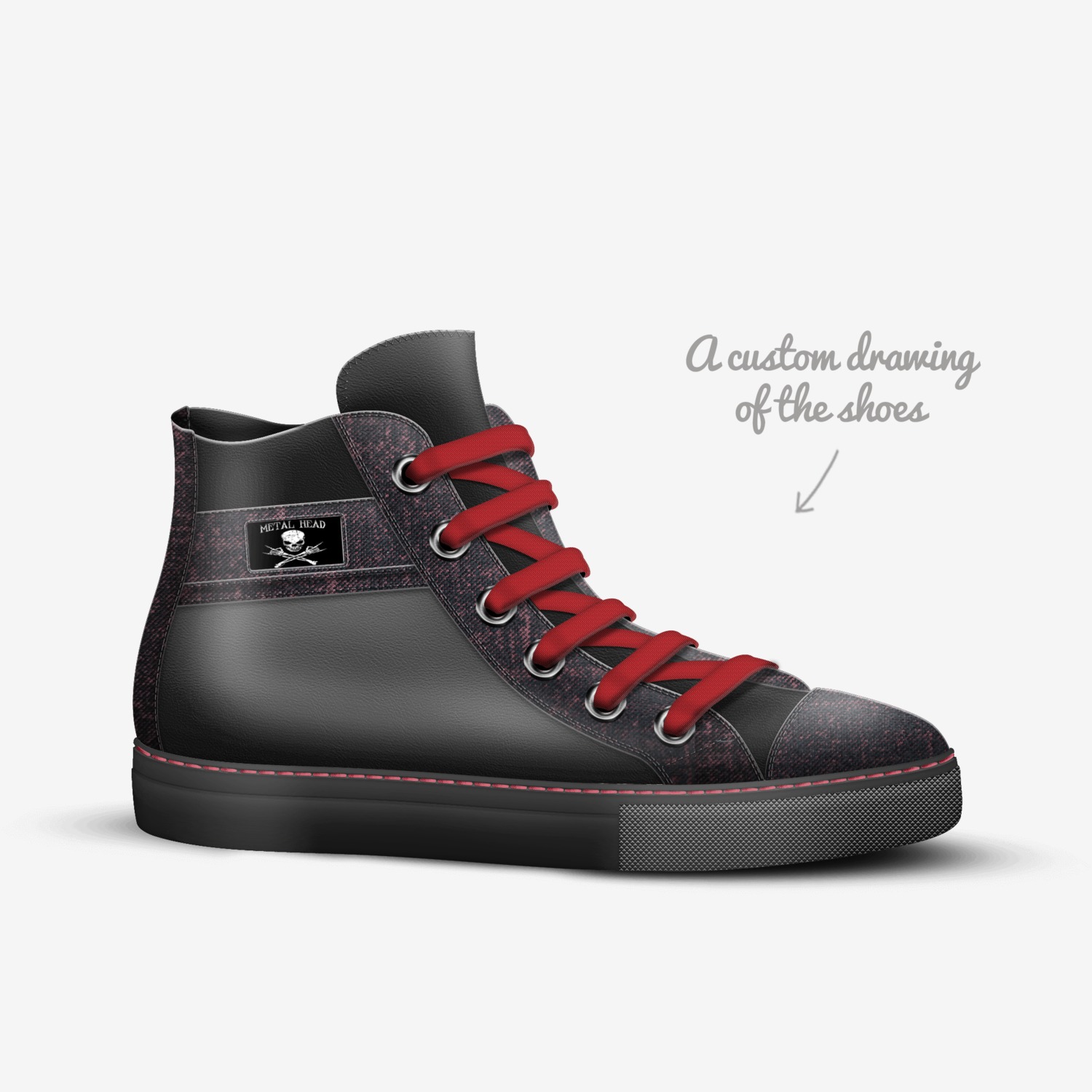 Metal Head custom made in Italy shoes by Mark Cymanski | Sketch view