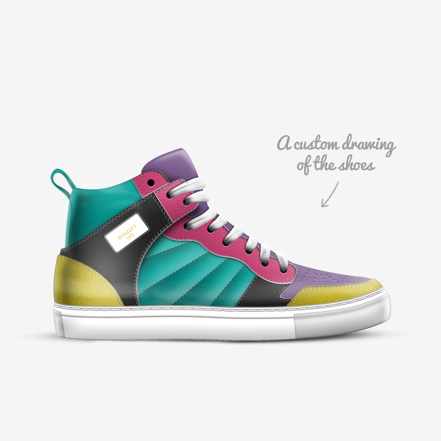 Dcall custom made in Italy shoes by Tamica Dale | Sketch view