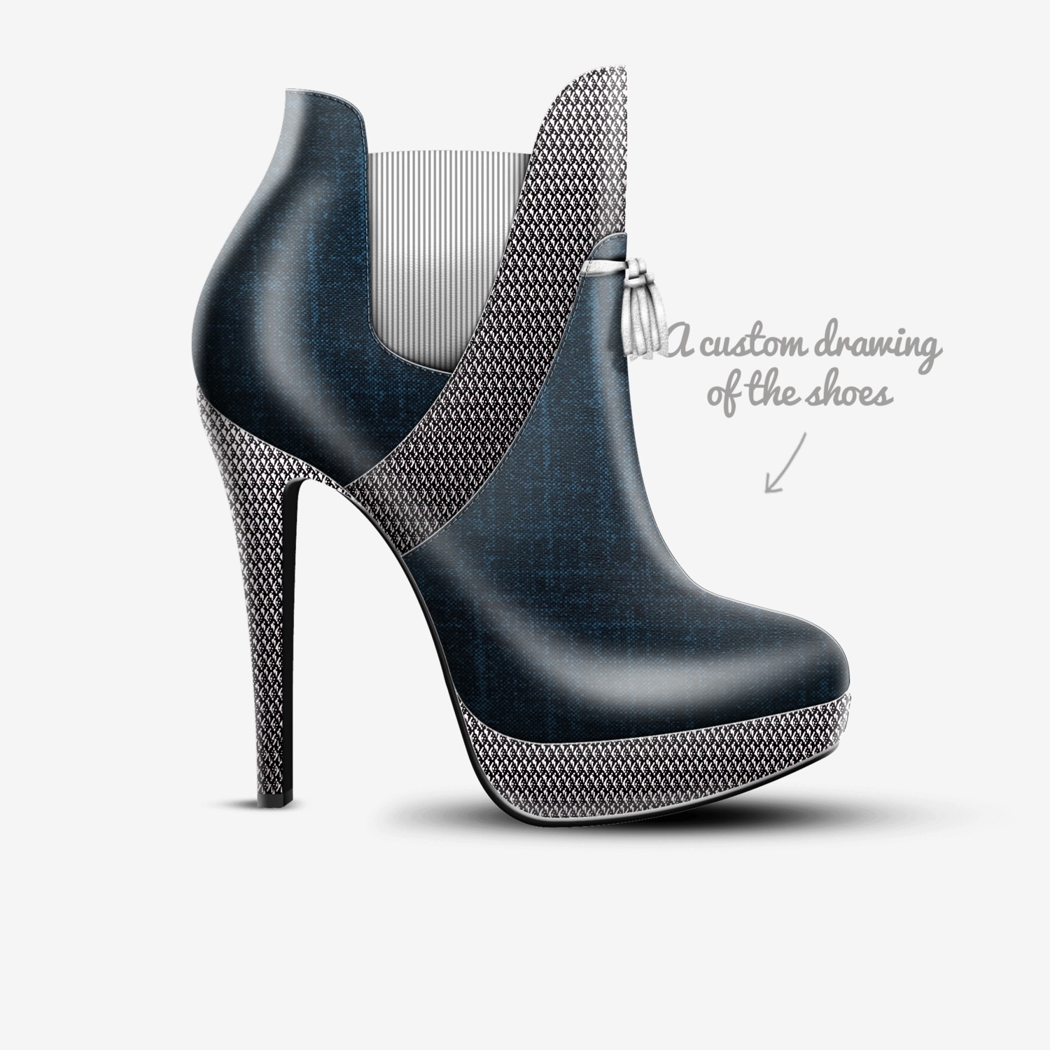 WET Apparel custom made in Italy shoes by Bogart Jones | Sketch view