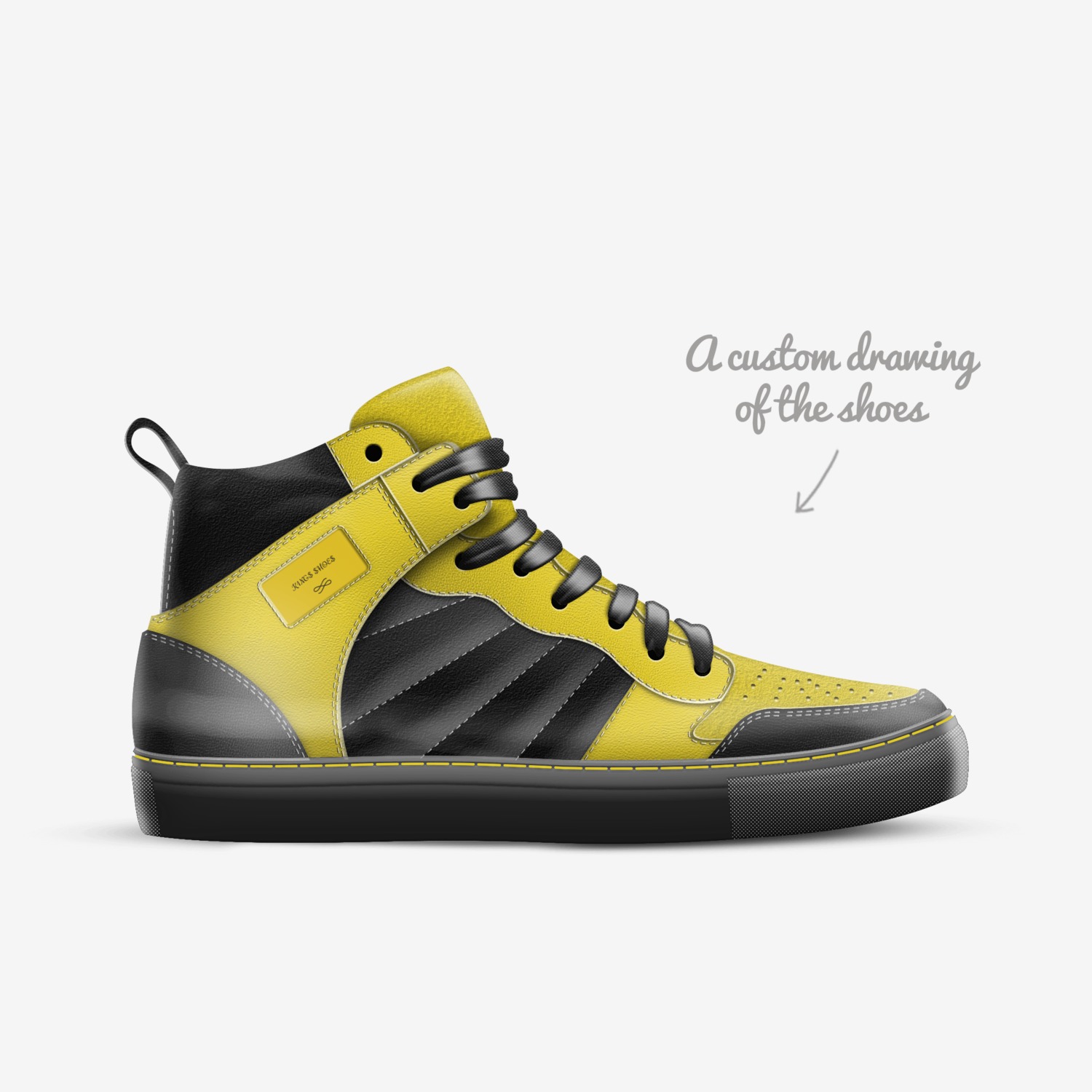 K1NG$ $HOE$ custom made in Italy shoes by Gage Alejandro | Sketch view