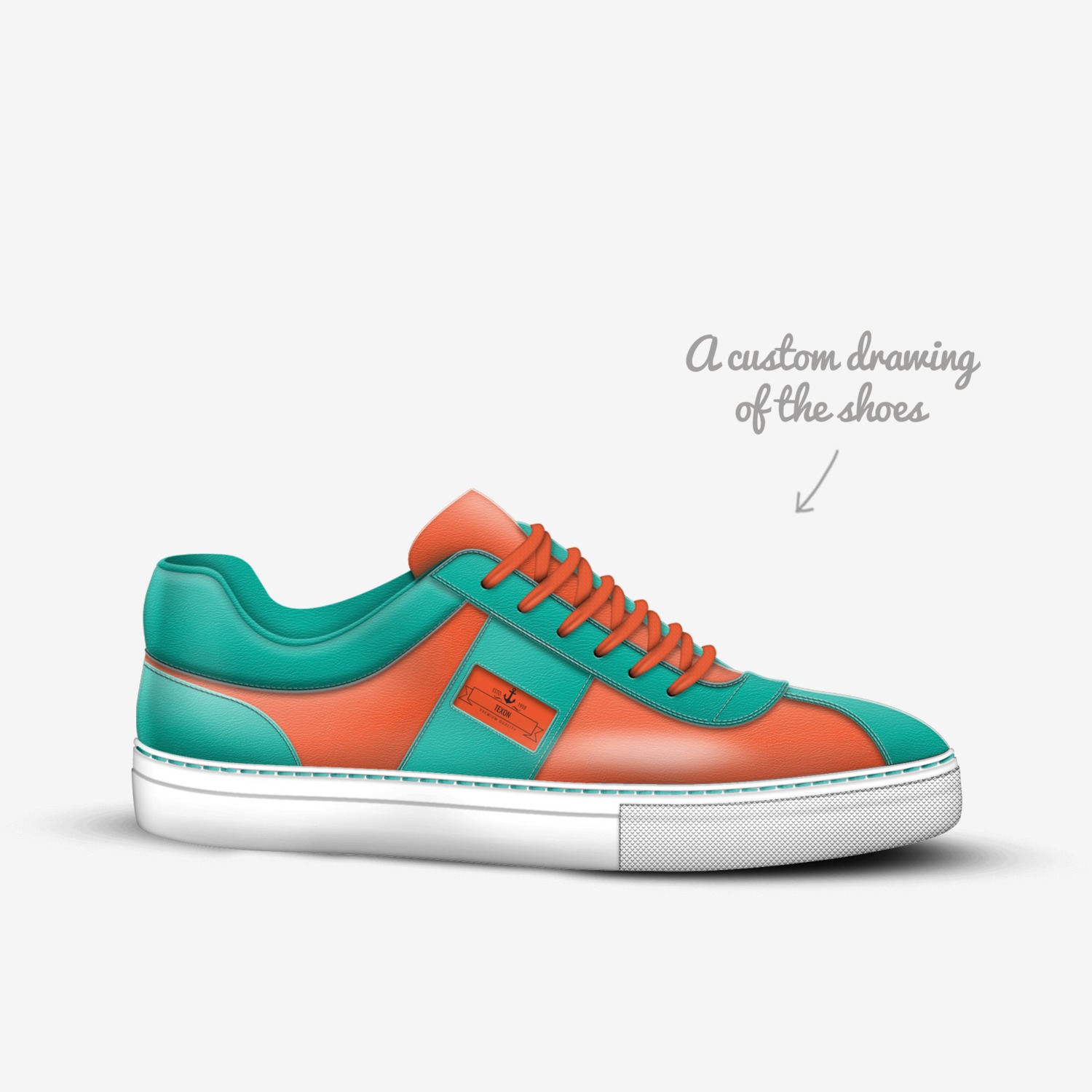 Texon custom made in Italy shoes by Rebecca Smith | Sketch view
