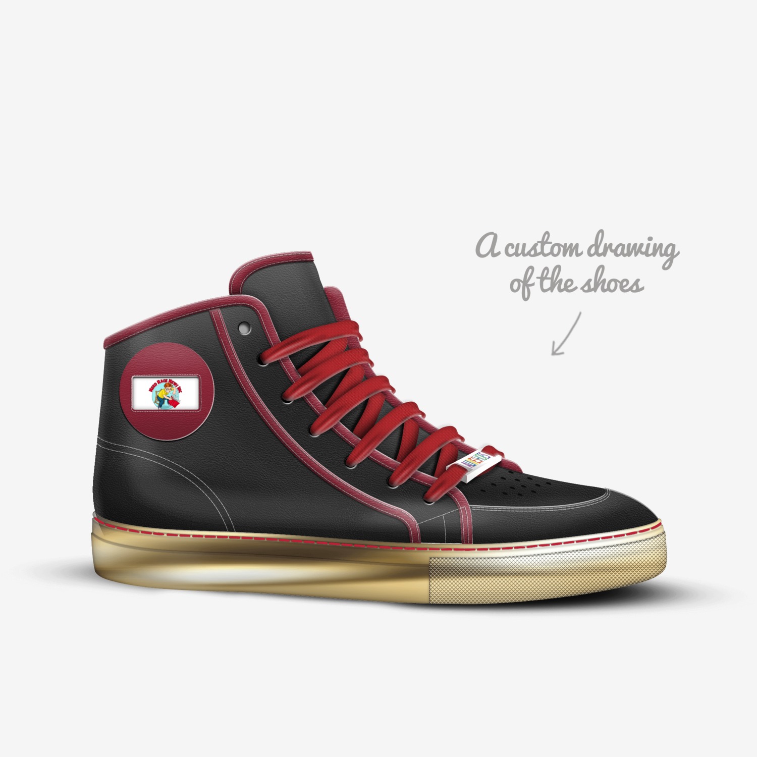 Nerdster custom made in Italy shoes by Steve Wollett | Sketch view