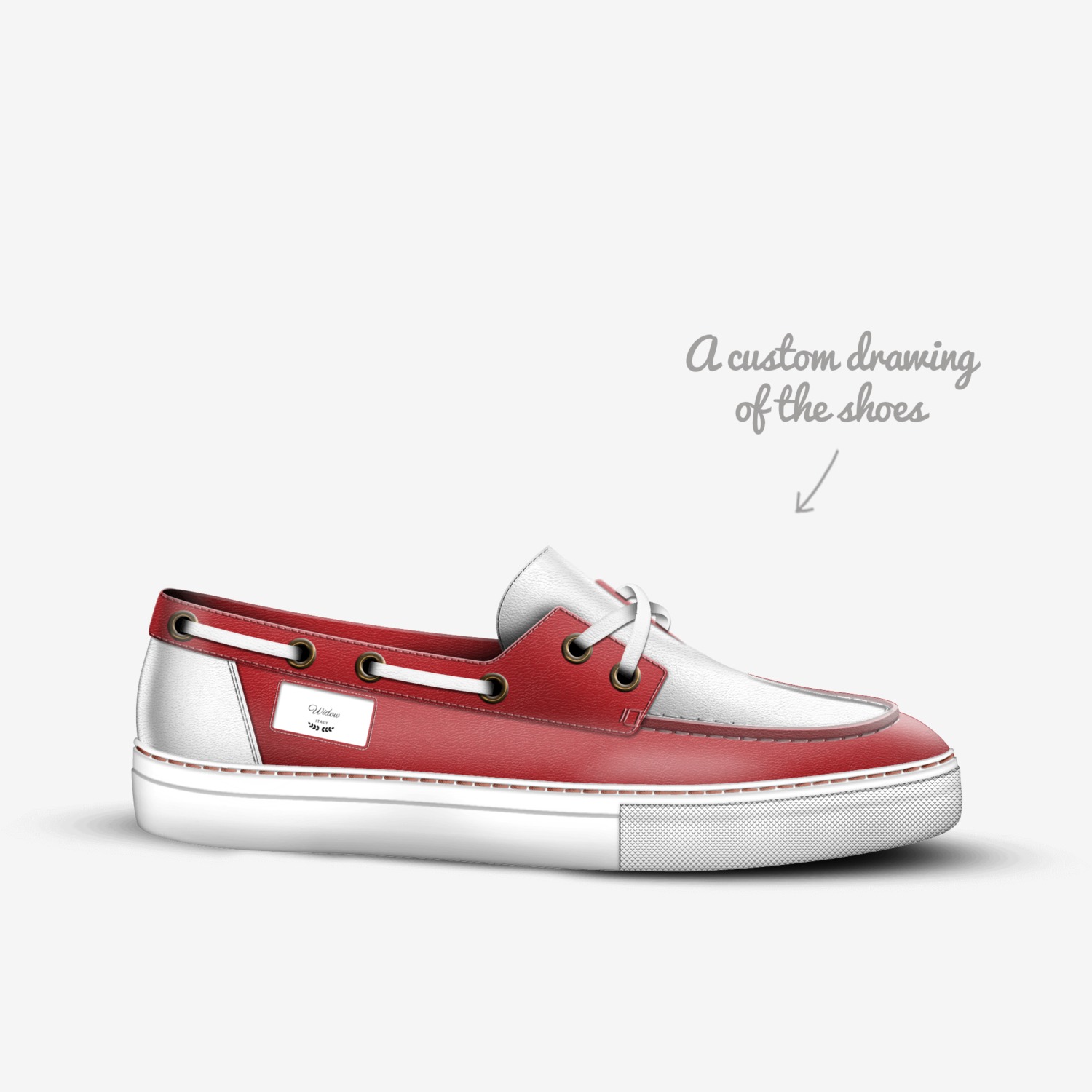 Widow custom made in Italy shoes by Carmella Bleu | Sketch view