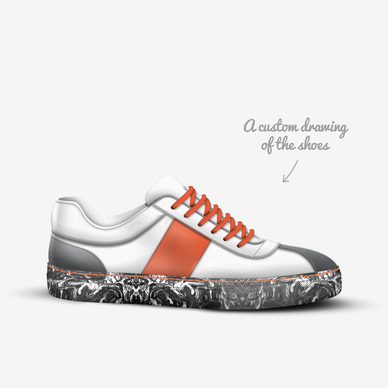 The Kitty Red custom made in Italy shoes by Carly Hurdle | Sketch view
