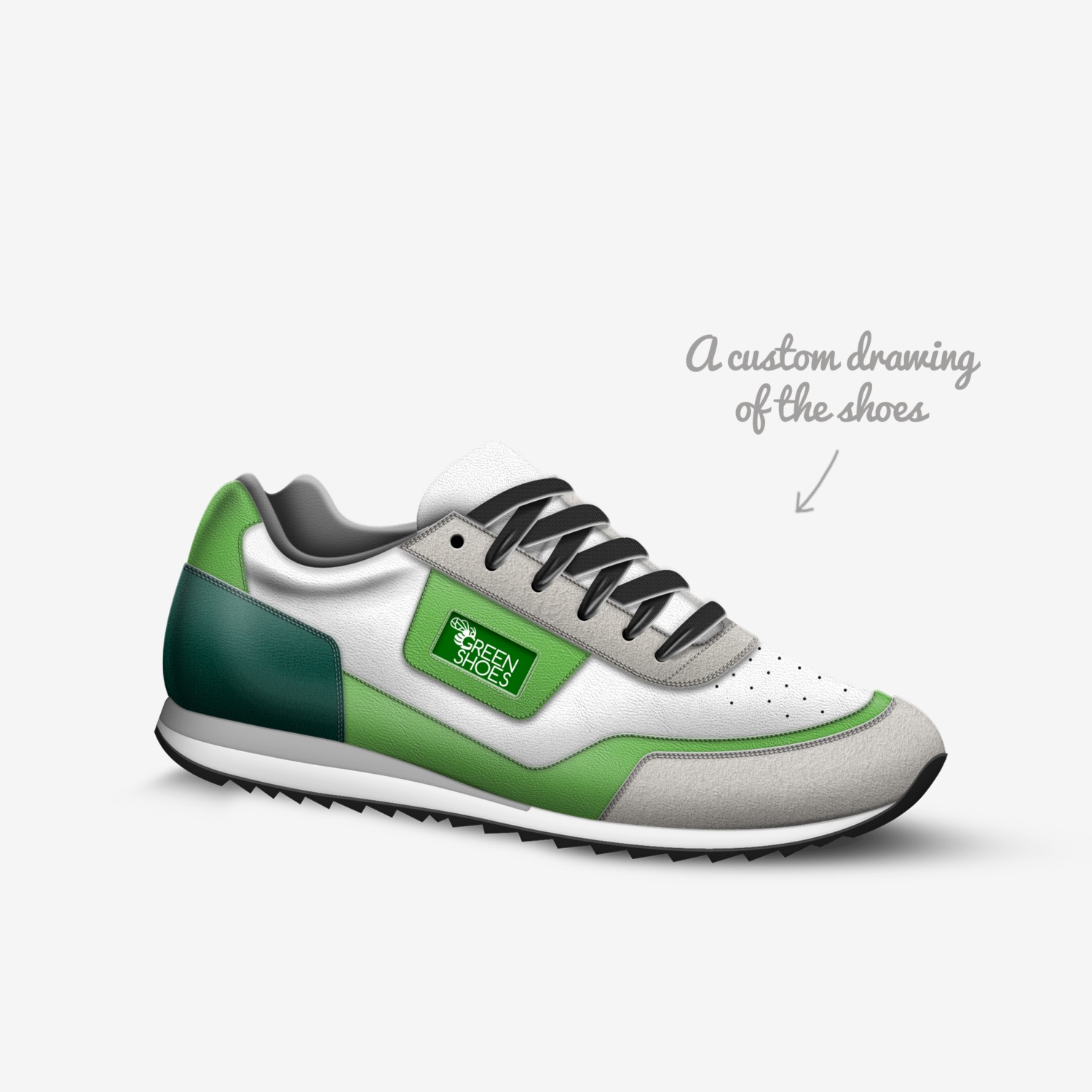 GREENPEACE custom made in Italy shoes by Agency Aliveshoes | Sketch view