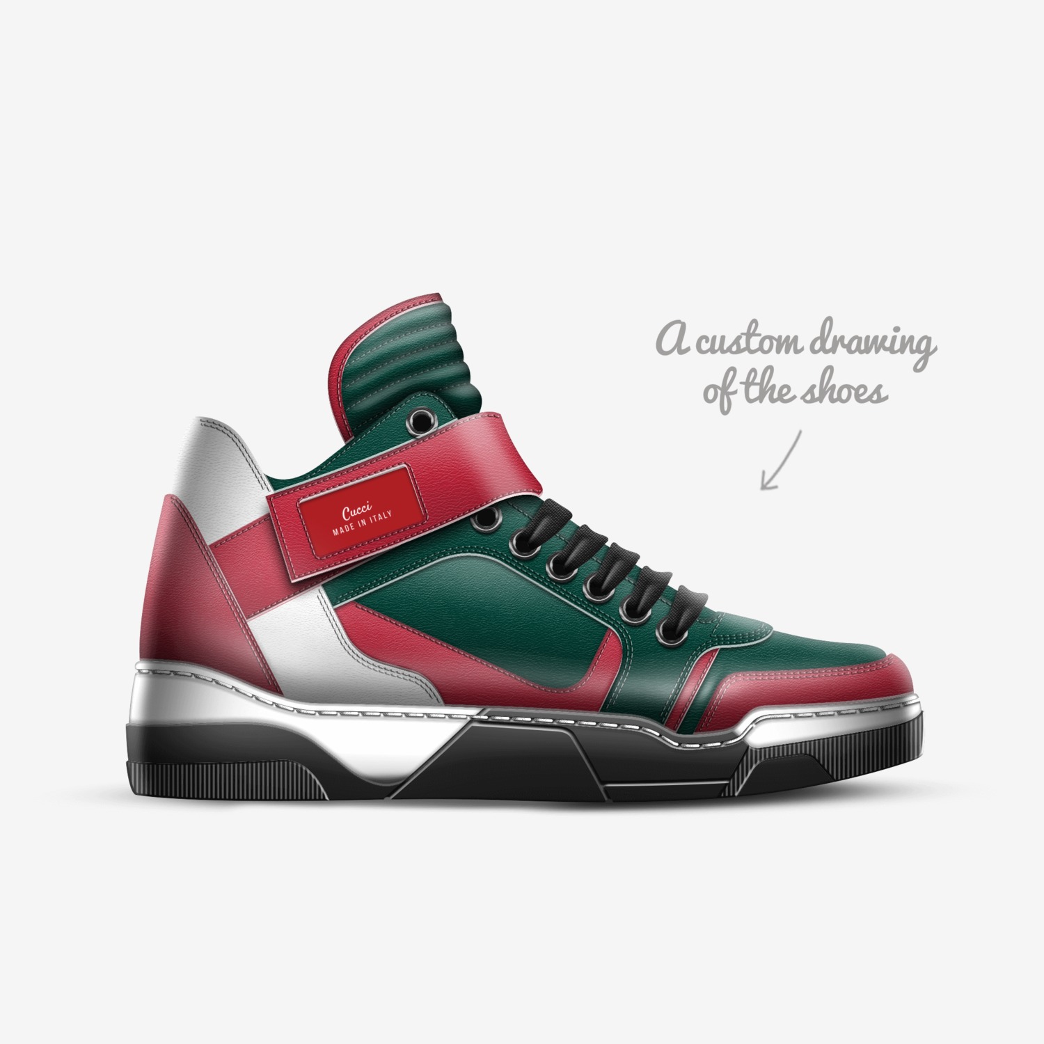 Cucci  custom made in Italy shoes by Eric Lopez | Sketch view
