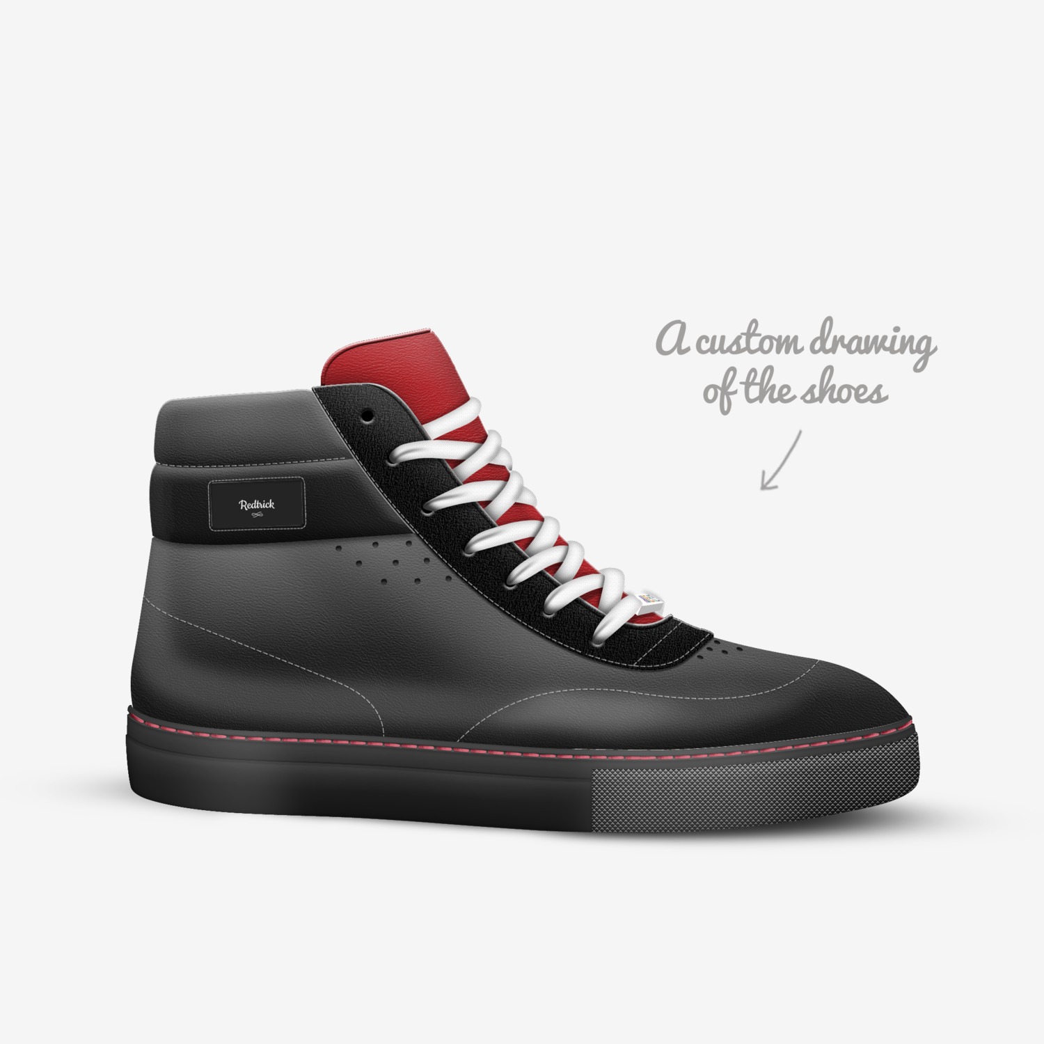 Redtrick custom made in Italy shoes by Arban Bajraktari | Sketch view
