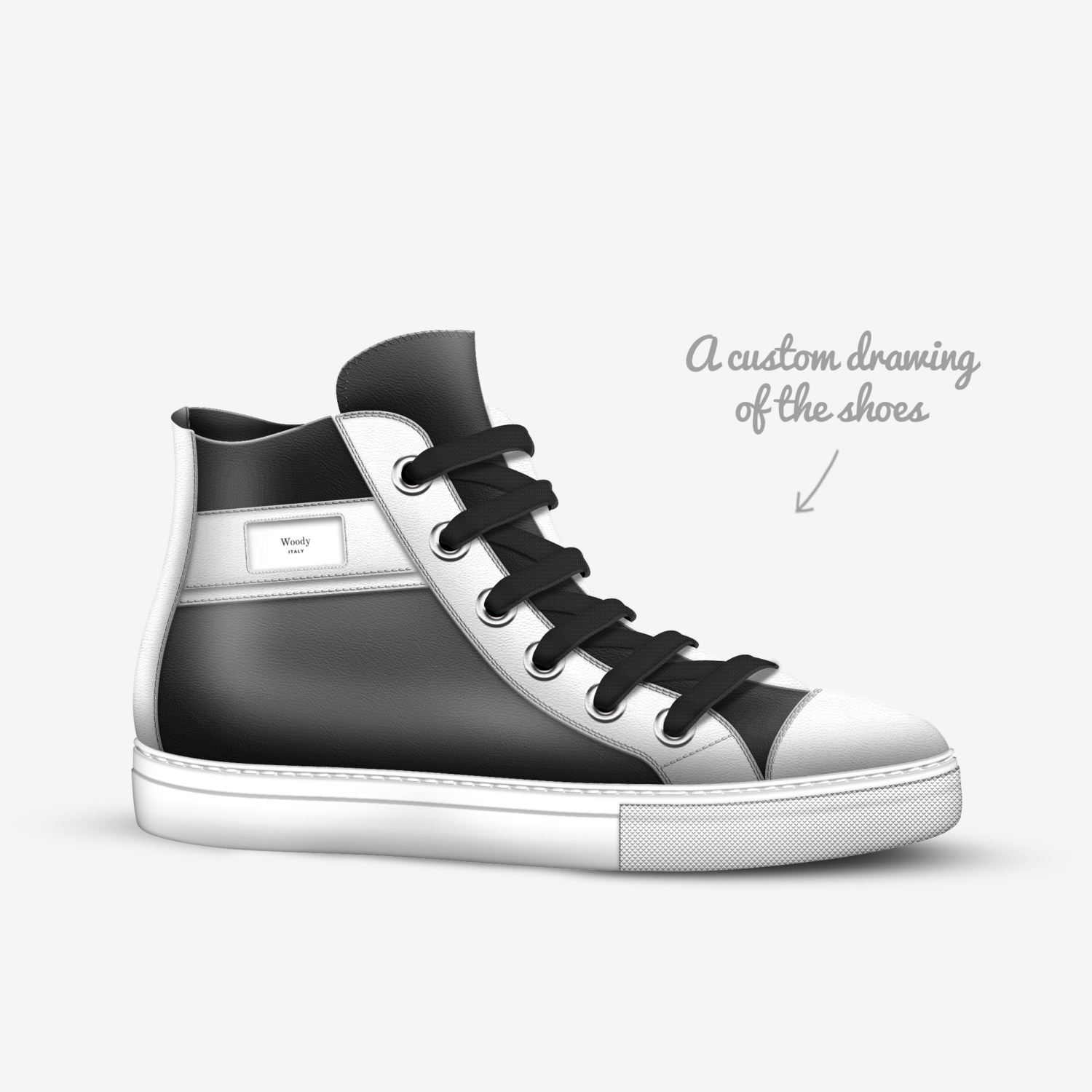 Woody custom made in Italy shoes by Calvin Ebun-amu | Sketch view