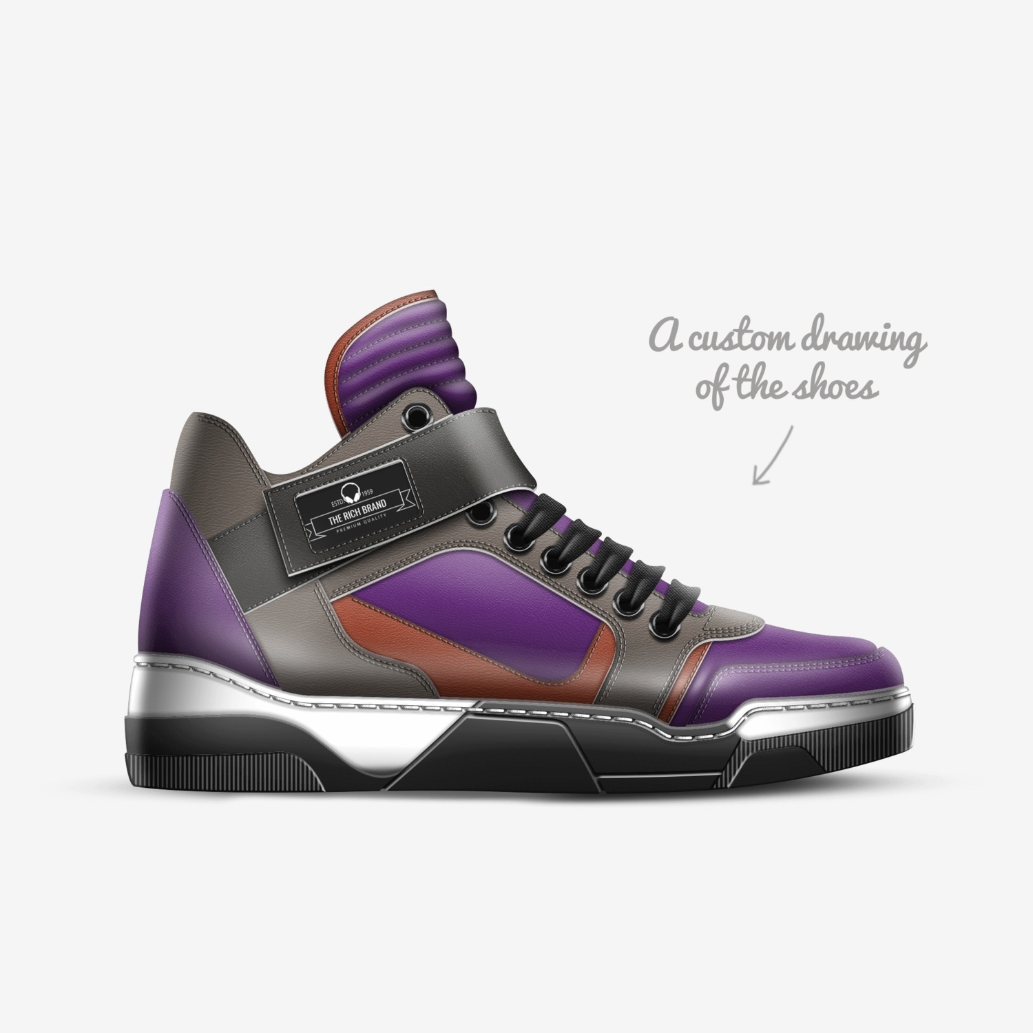 The Rich Brand custom made in Italy shoes by Brynant Cole | Sketch view
